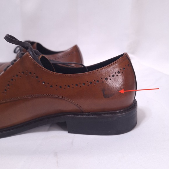 Kenneth Cole Hustle Back Leather Derby Shoes Mens 11.5M Brown Brogue‎ Toe Oxford main image 8